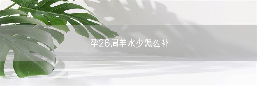 孕26周羊水少怎么补(1)