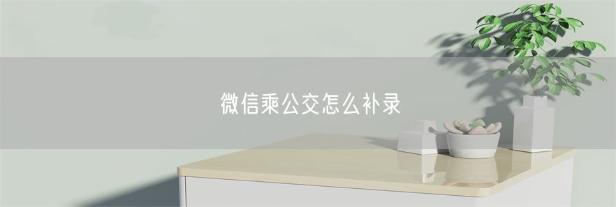 微信乘公交怎么补录