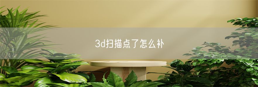 3d扫描点了怎么补(1)