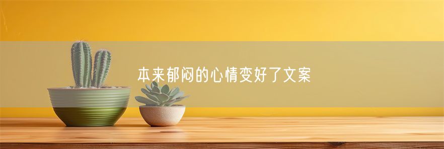 本来郁闷的心情变好了文案(1)