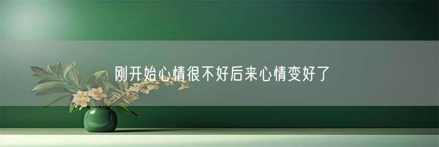 刚开始心情很不好后来心情变好了