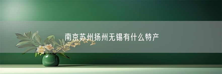 南京苏州扬州无锡有什么特产(1)