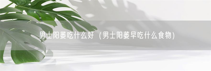 男士阳萎吃什么好（男士阳萎早吃什么食物）(1)