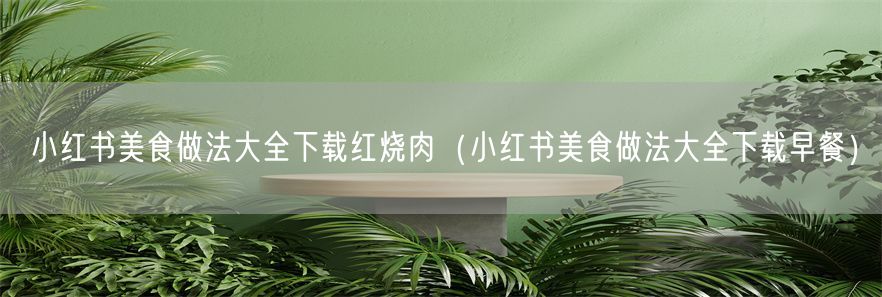 小红书美食做法大全下载红烧肉（小红书美食做法大全下载早餐）