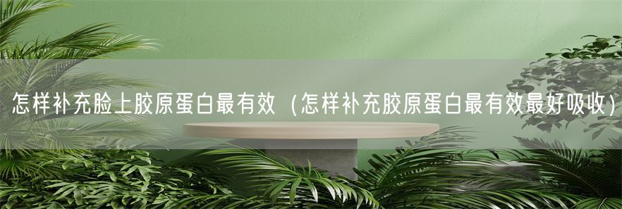怎样补充脸上胶原蛋白最有效（怎样补充胶原蛋白最有效最好吸收）