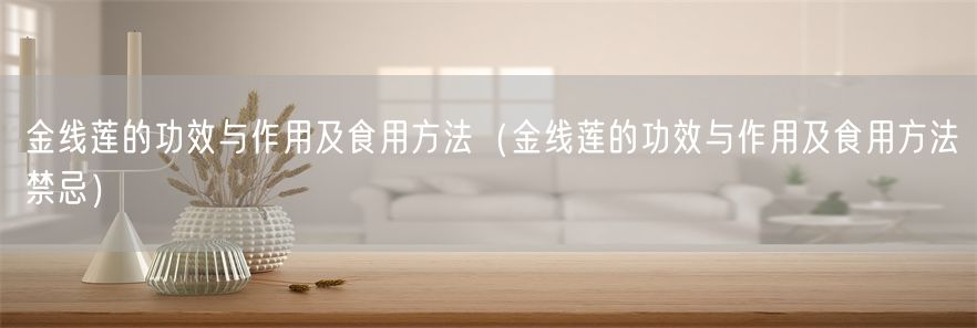 金线莲的功效与作用及食用方法（金线莲的功效与作用及食用方法禁忌）(1)