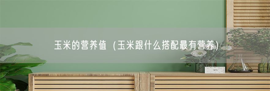 玉米的营养值（玉米跟什么搭配最有营养）(1)