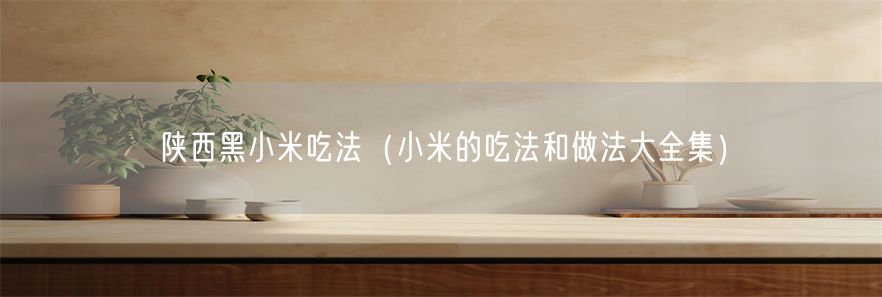 陕西黑小米吃法（小米的吃法和做法大全集）(1)