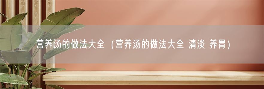 营养汤的做法大全（营养汤的做法大全 清淡 养胃）(1)