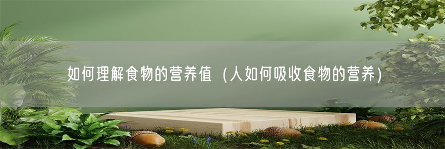 如何理解食物的营养值（人如何吸收食物的营养）(1)